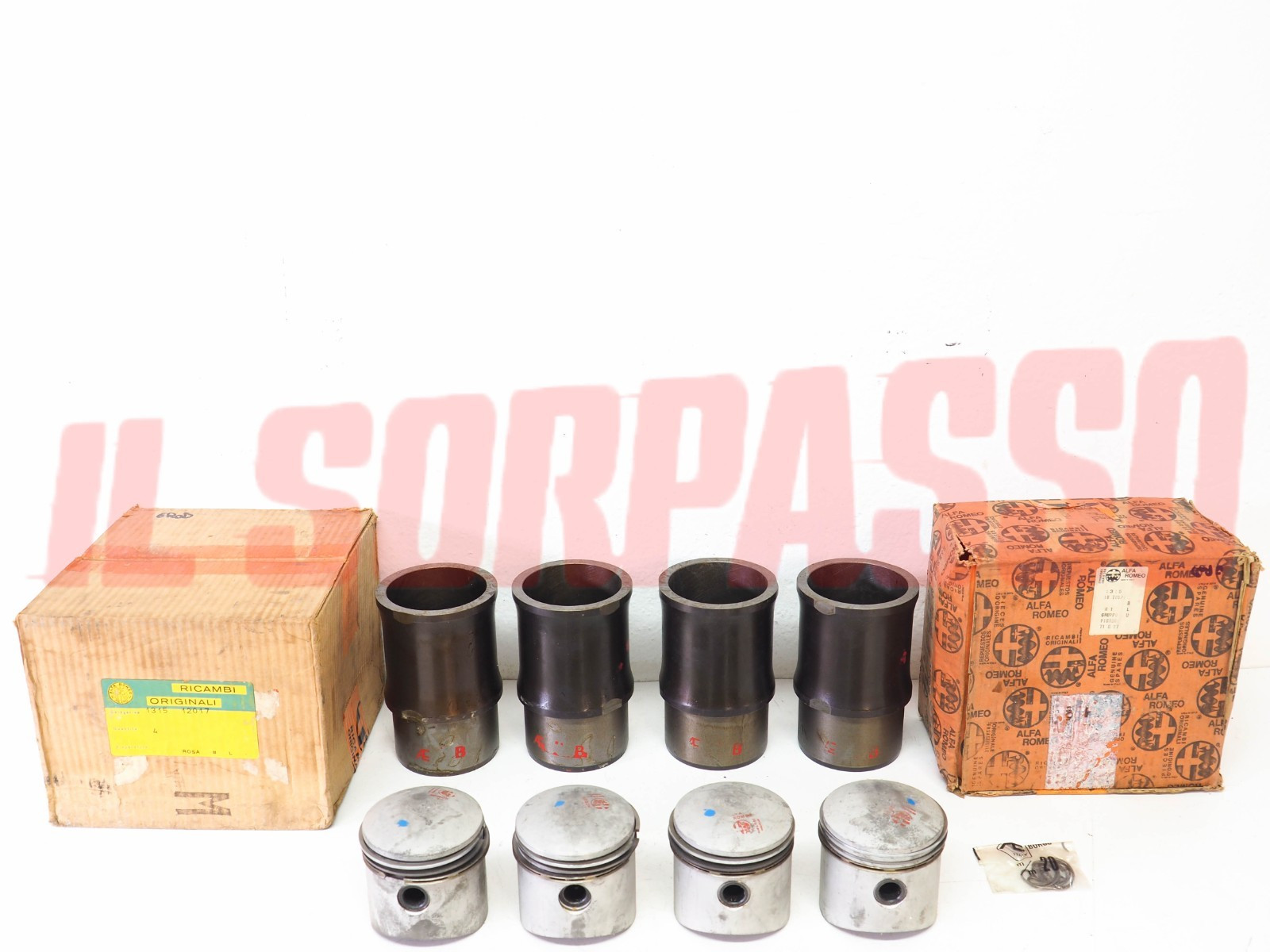 CANNE + PISTONI ALFA ROMEO GIULIETTA BERLINA 1 SERIE 1300 ROMEO F12 FURGONE NOS