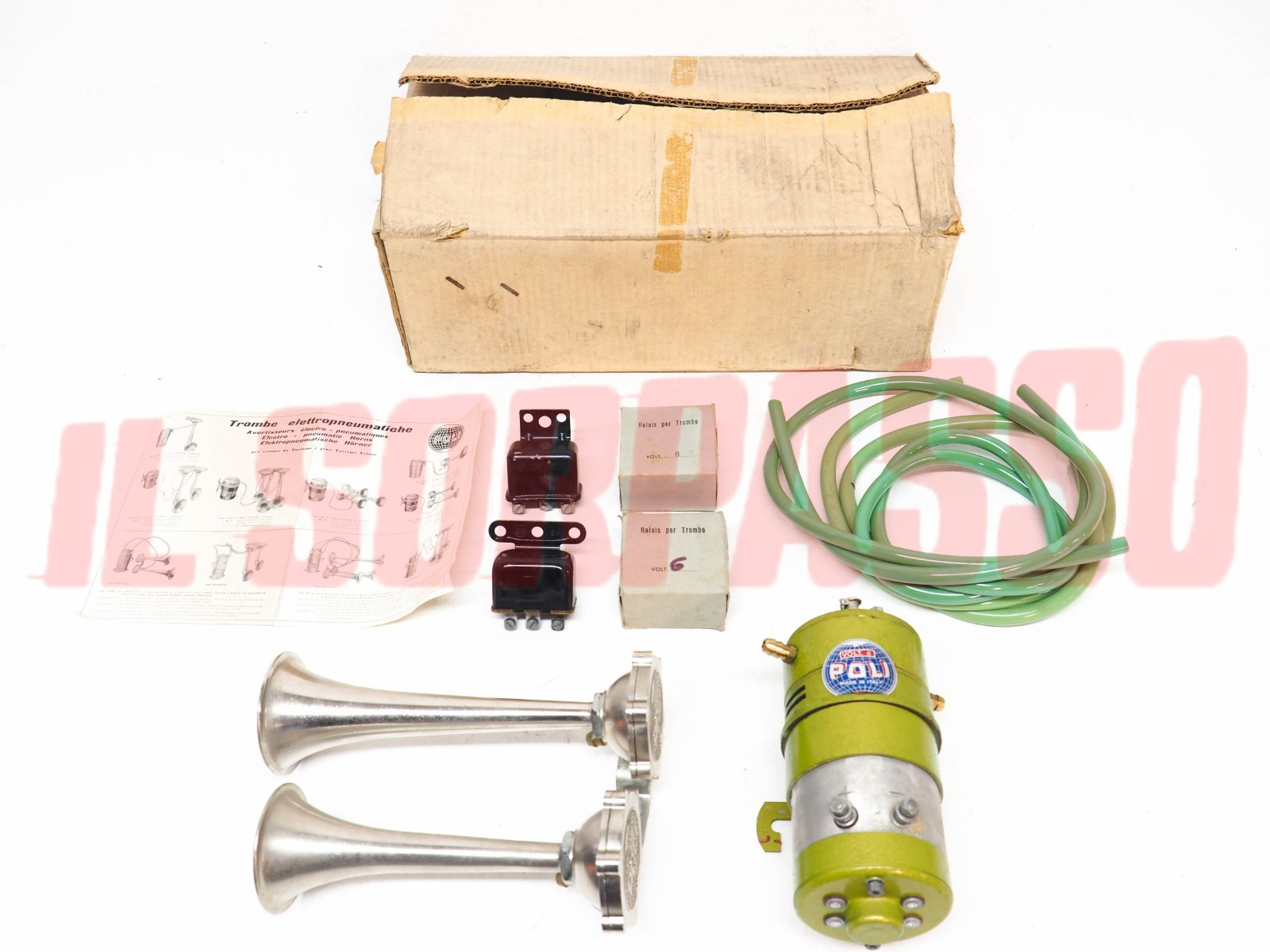 TROMBE ELETTROPNEUMATICHE AVVISATORI ACUSTICI 6 V MAGGIOLINO LANCIA ARDEA POLI