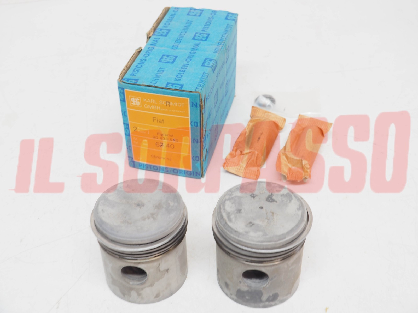 PISTONI + FASCE MOTORE 67,4 MM FIAT 500 D - F - GIARDINIERA ORIGINALI SCHMIDT