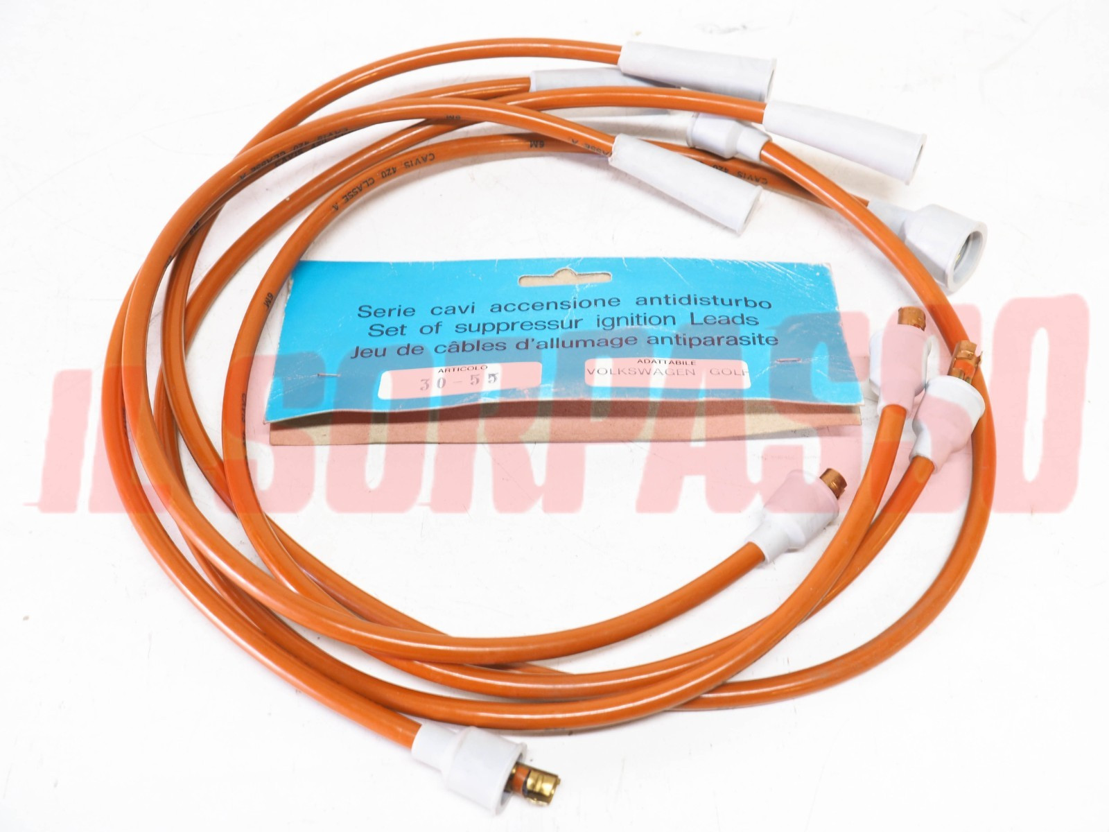 CAVI FILI CANDELE + CAPPUCCI VOLKSWAGEN GOLF MK1 ORIGINALI CAVIS