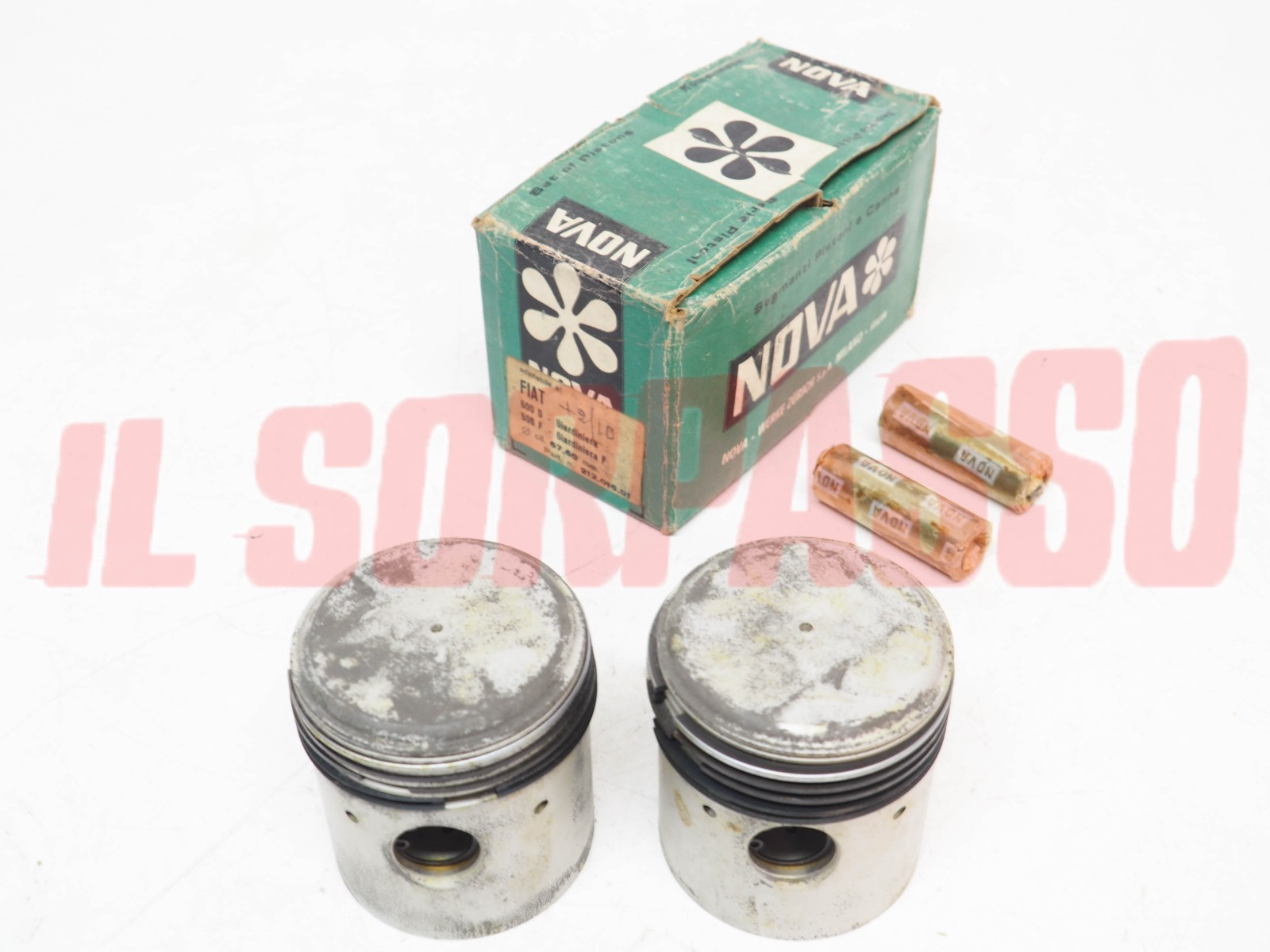 PISTONI + FASCE MOTORE 67,6 MM + 2/10 FIAT 500 D F GIARDINIERA ORIGINALI NOVA
