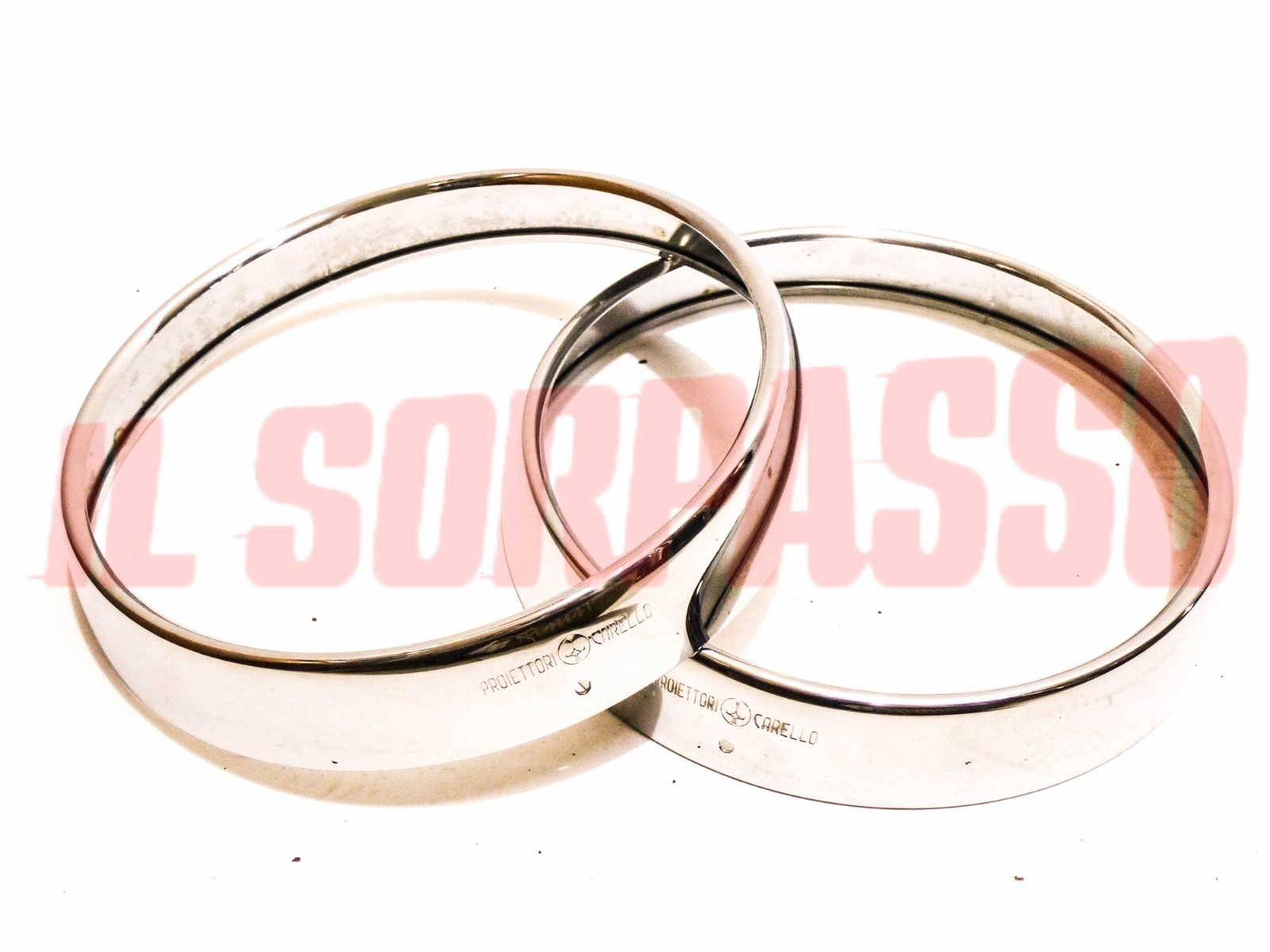 CORNICI CERCHI FARO GRUPPI OTTICI FIAT 850 SPORT SPIDER ORIGINALI CARELLO