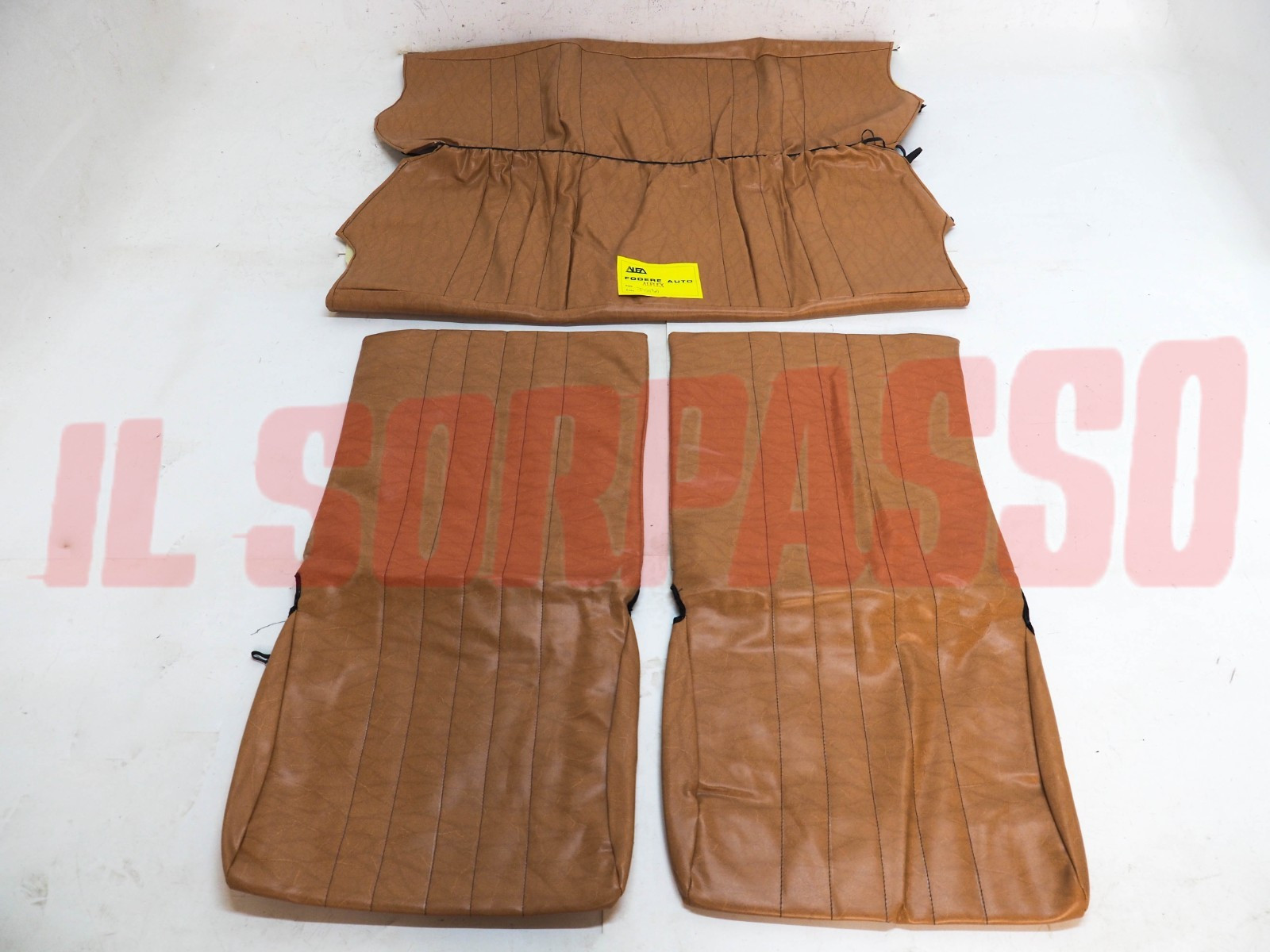 FODERE COPRI SEDILI FIAT PANDA 30 45 4x4 IN PELLE MARRONE CHIARO ORIGINALI NOS