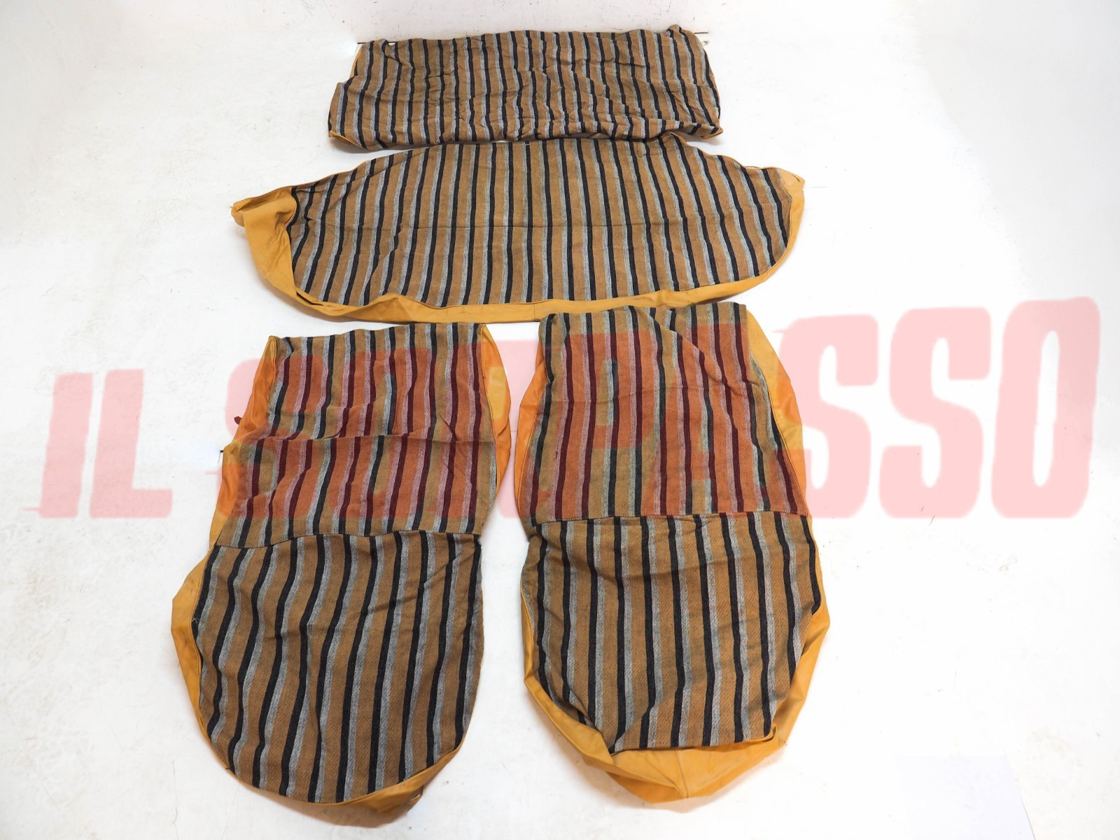 FODERE COPRI SEDILI ANTERIORI POSTERIORI FIAT 127 CL  2P RIGHE BEIGE GRIGIO NERO