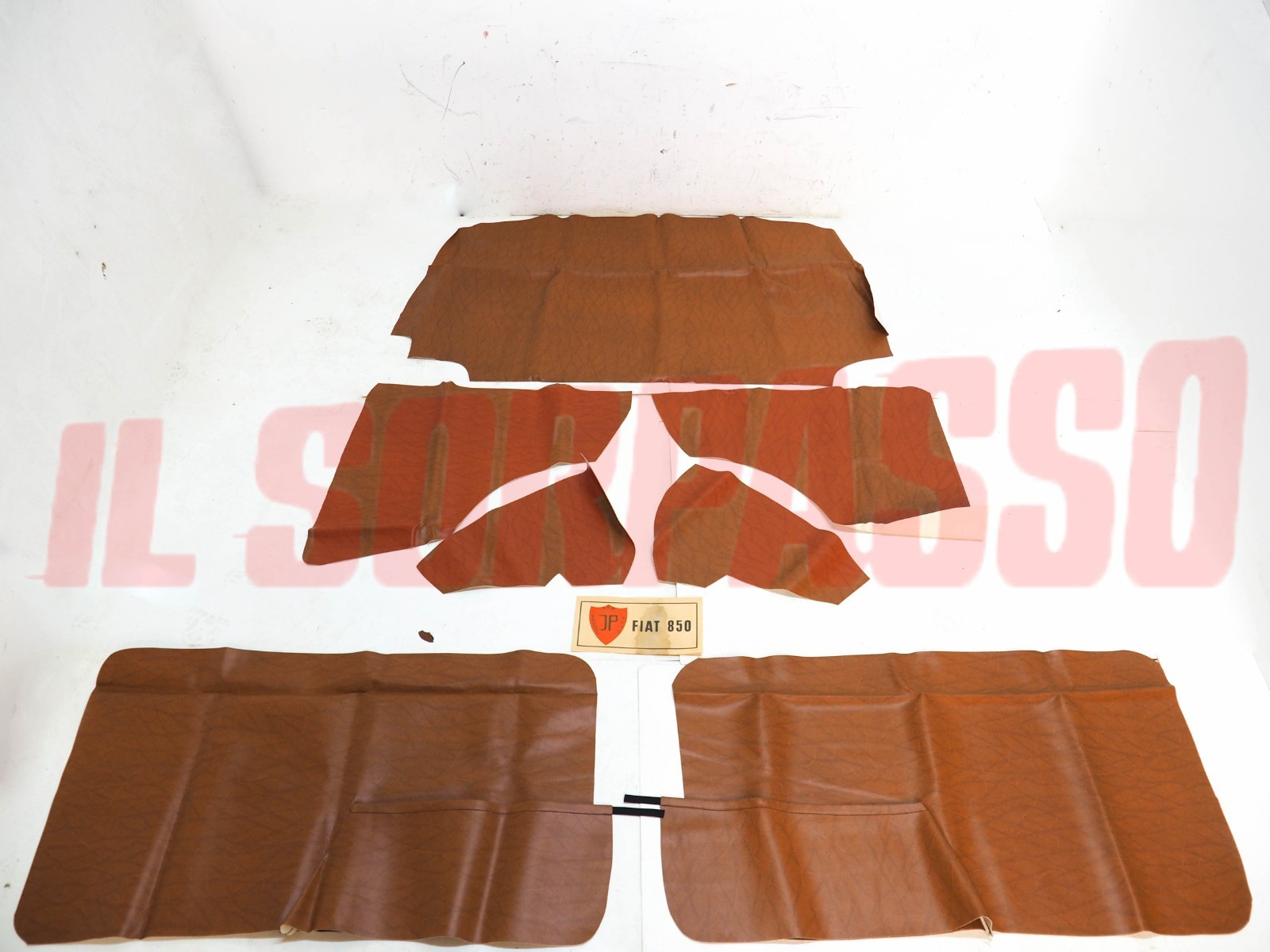 FODERE COPRI PANNELLI PORTA POSTERIORI CAPPELLIERA FIAT 850 BERLINA MARRONE NOS
