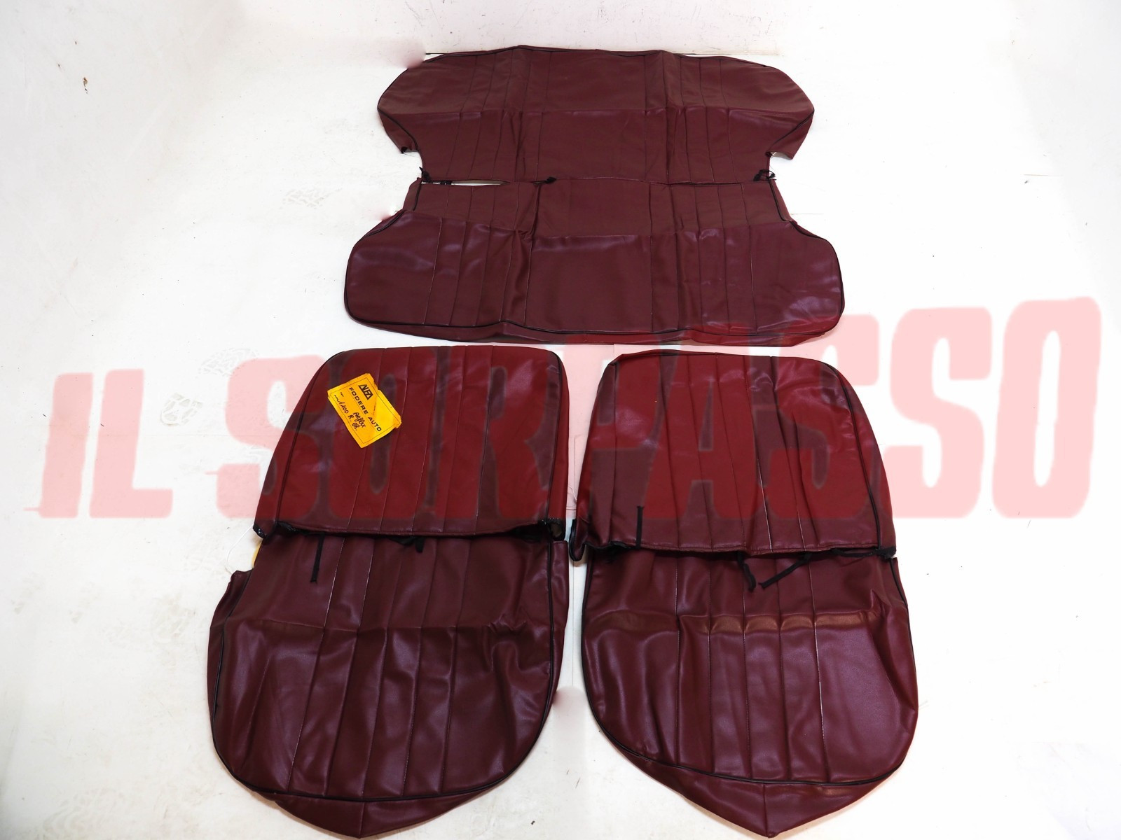 FODERE COPRI SEDILI ANTERIORI POSTERIORI FIAT 1100 R ORIGINALI PELLE MARRONE