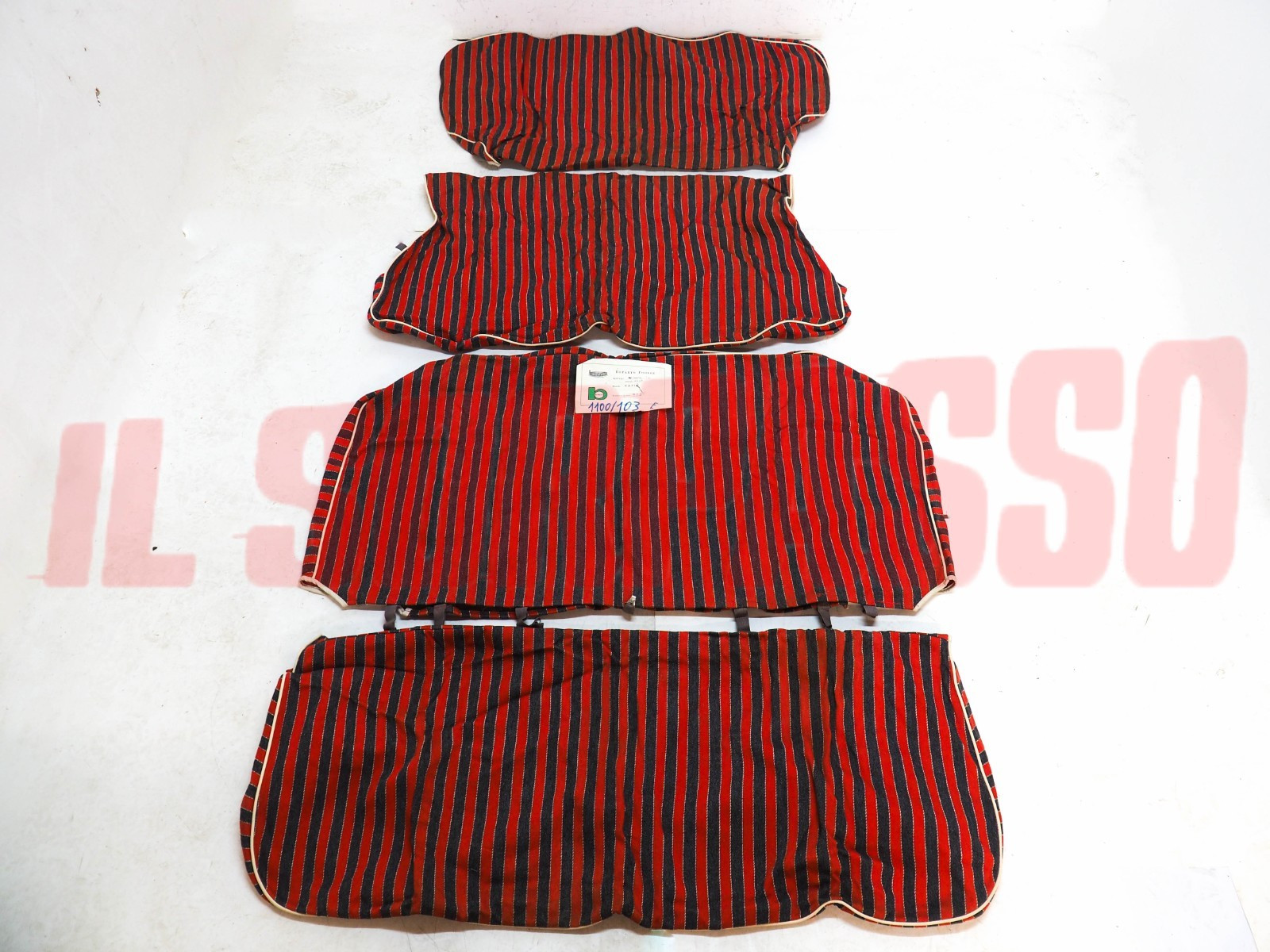 FODERE COPRI SEDILI ANTERIORI POSTERIORI FIAT 1100 103 E ORIGINALI A RIGHE