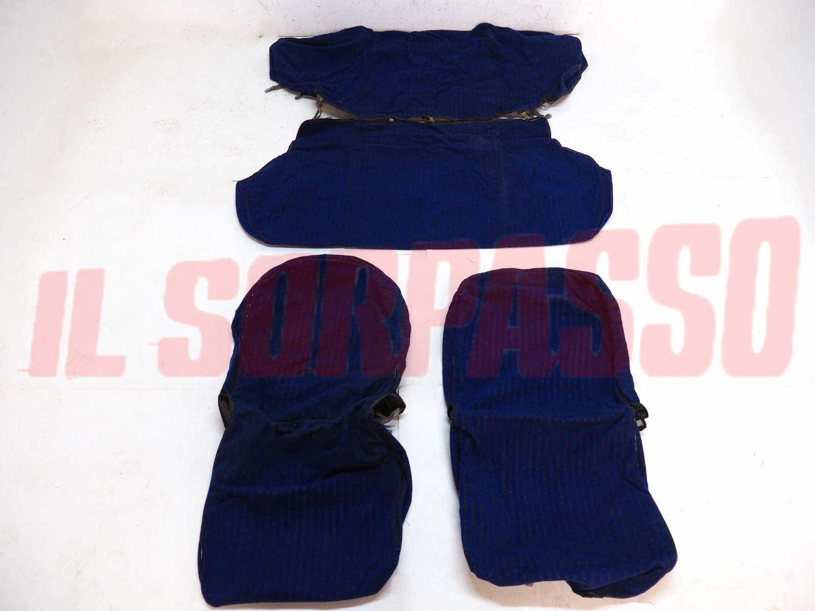 FODERE COPRI SEDILI ANTERIORI + POSTERIORI FIAT 850 BERLINA SPECIAL VELLUTO BLU