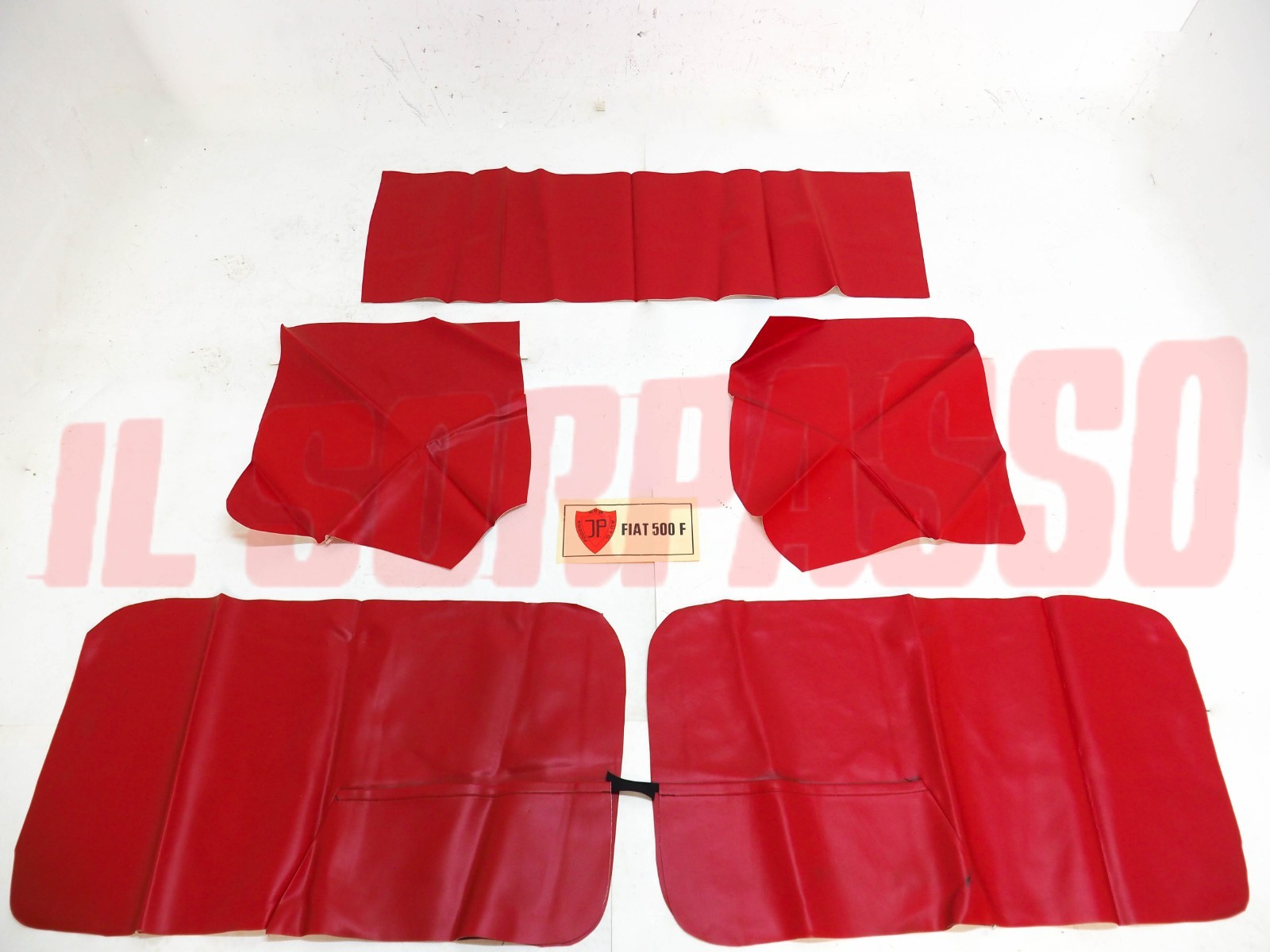 FODERE COPRI PANNELLI PORTA LATERALI POSTERIORI CAPPELLIERA FIAT 500 F ROSSI NOS