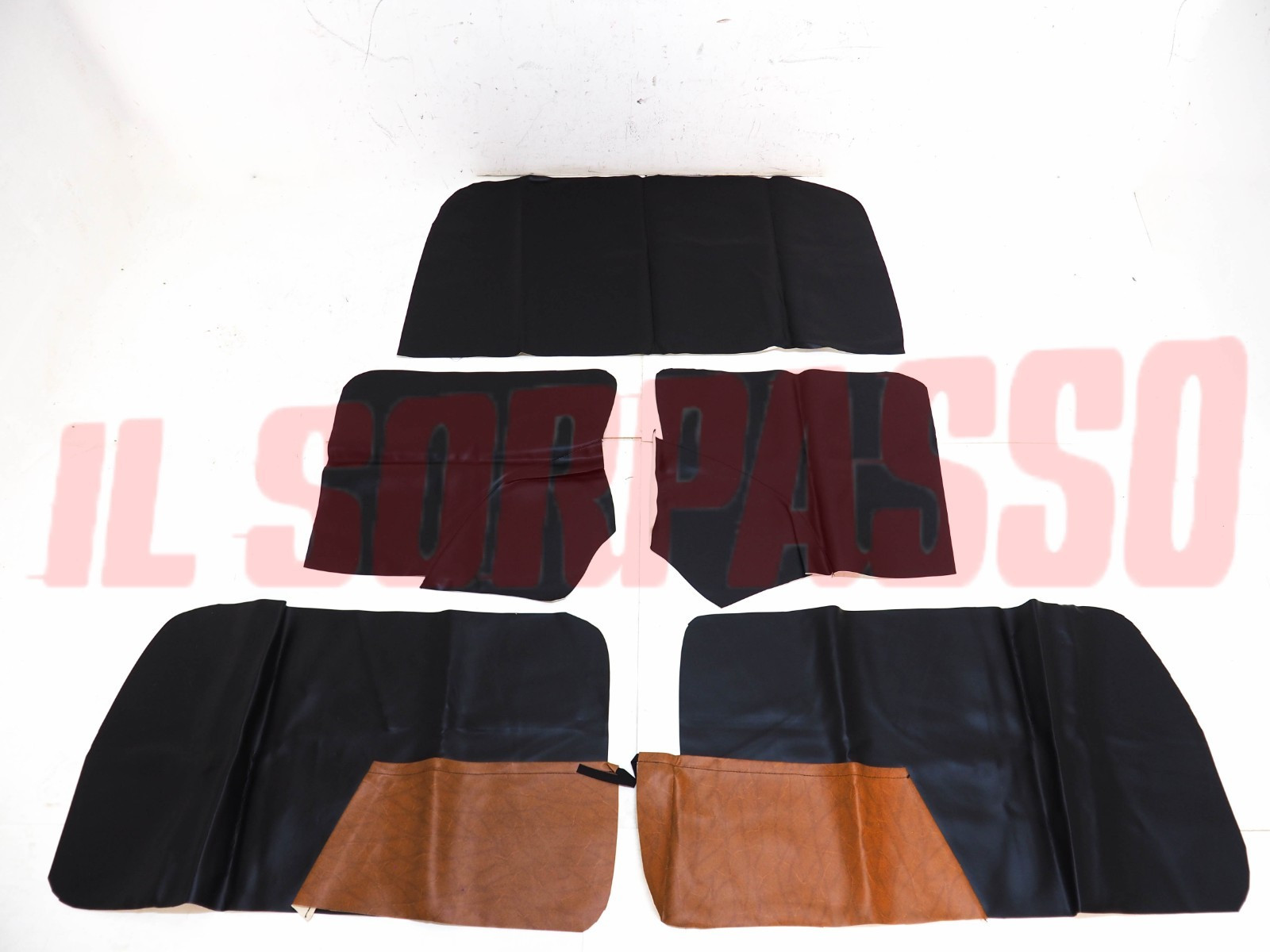 FODERE COPRI PANNELLI PORTA LATERALI POSTERIORI CAPPELLIERA FIAT 500 L NERE NOS