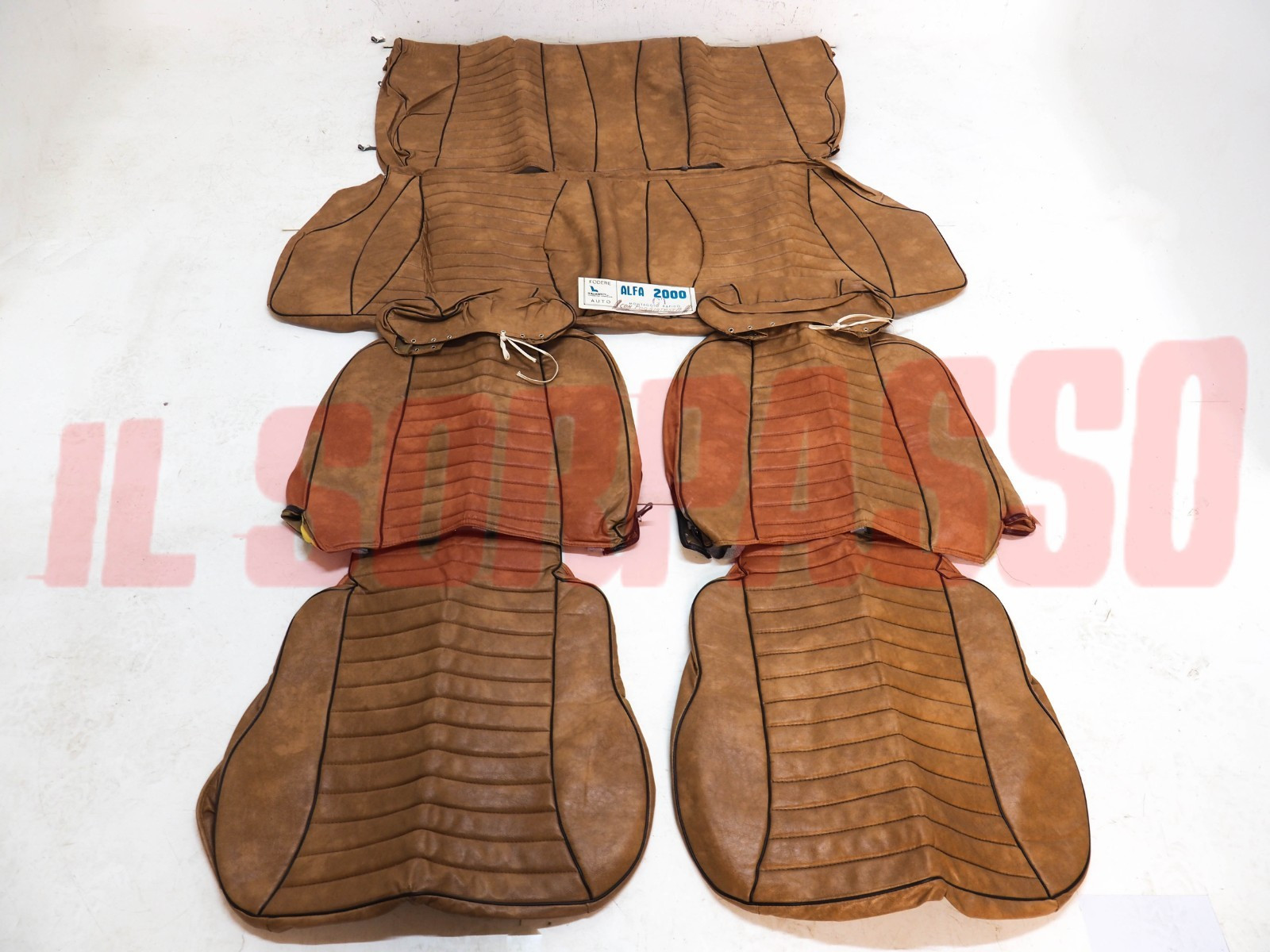 FODERE COPRI SEDILI ANTERIORI + POSTERIORI ALFA ROMEO GT 2000 C/ POGGIATESTA NOS