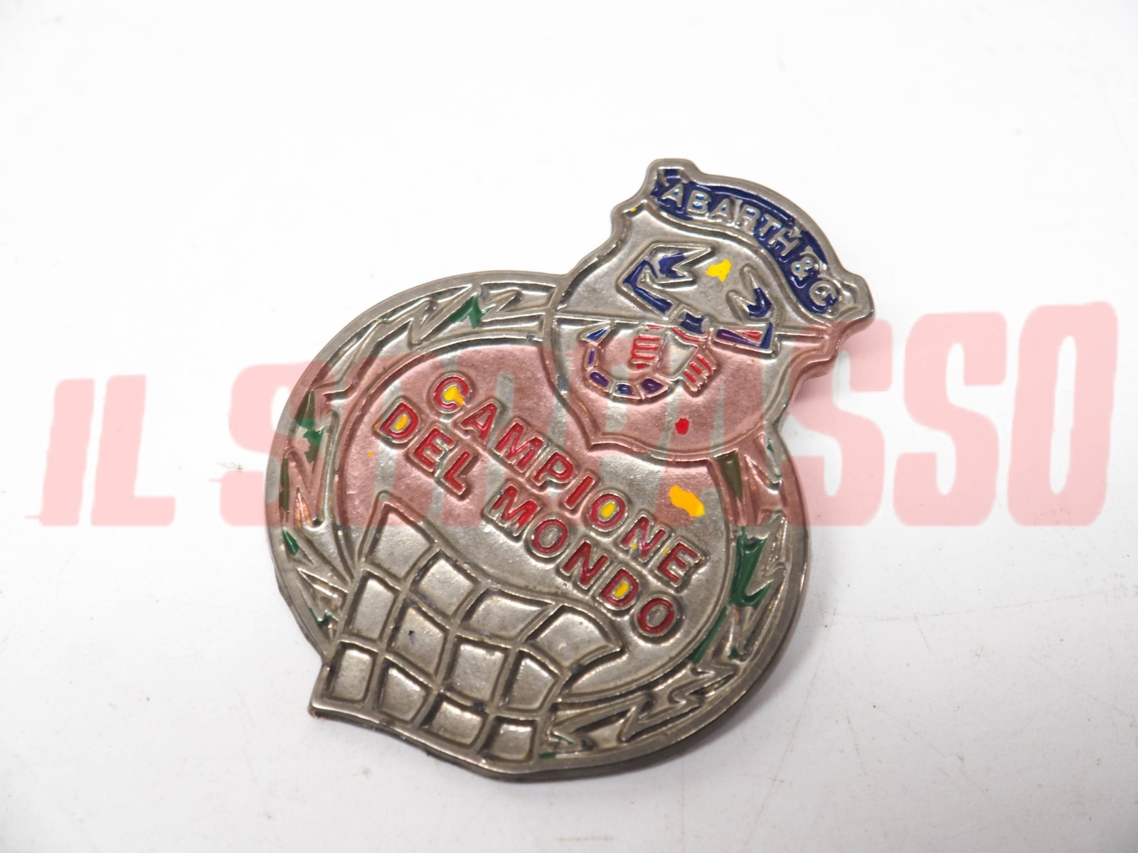 STEMMA LOGO SMALTATO ABARTH CAMPIONE DEL MONDO FIAT 500 600 850 124 A112 ORIG