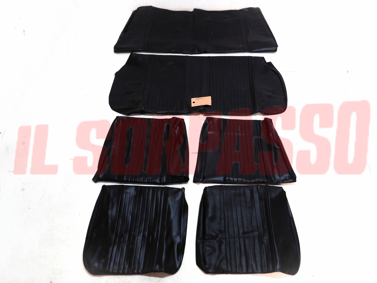FODERE COPRI SEDILI ANTERIORI POSTERIORI FIAT 128 2 PORTE - RALLY IN PELLE NERA