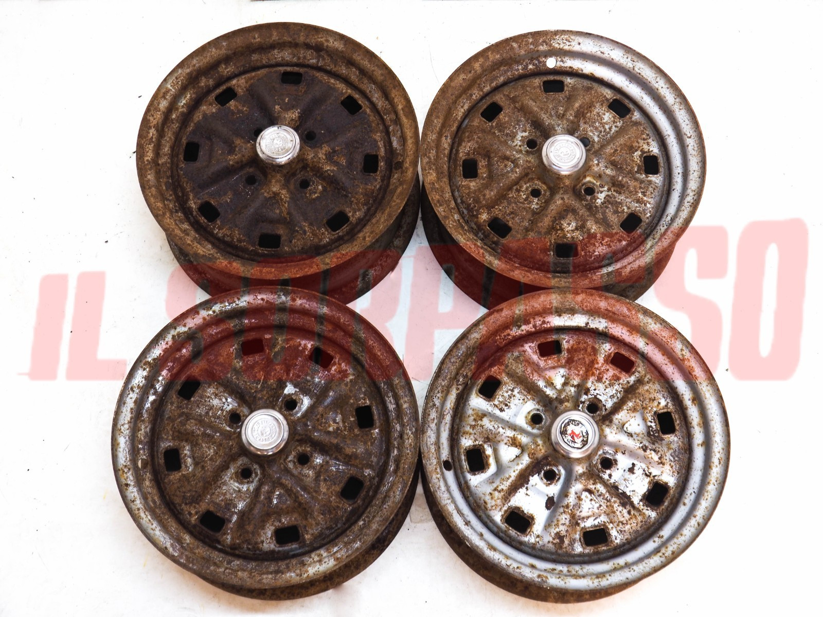 CERCHI RUOTA 5 X 13 ATTACCO FIAT 850 124 125 127 128 A112 ABARTH CONSUD NOS