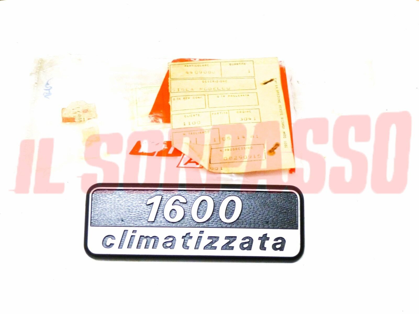 SCRITTA SIGLA IN ALLUMINIO FIAT 131  1600 CLIMATIZZATA ORIGINALE