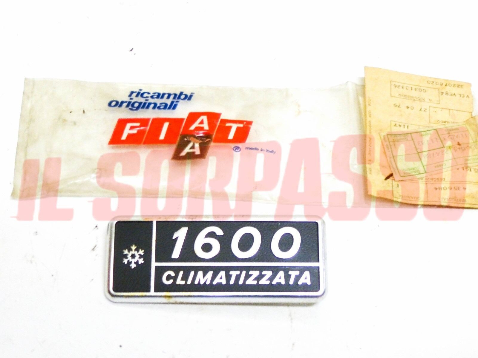 SCRITTA SIGLA FIAT 132 ALLUMINIO 1600 CLIMATIZZATA ORIGINALE 