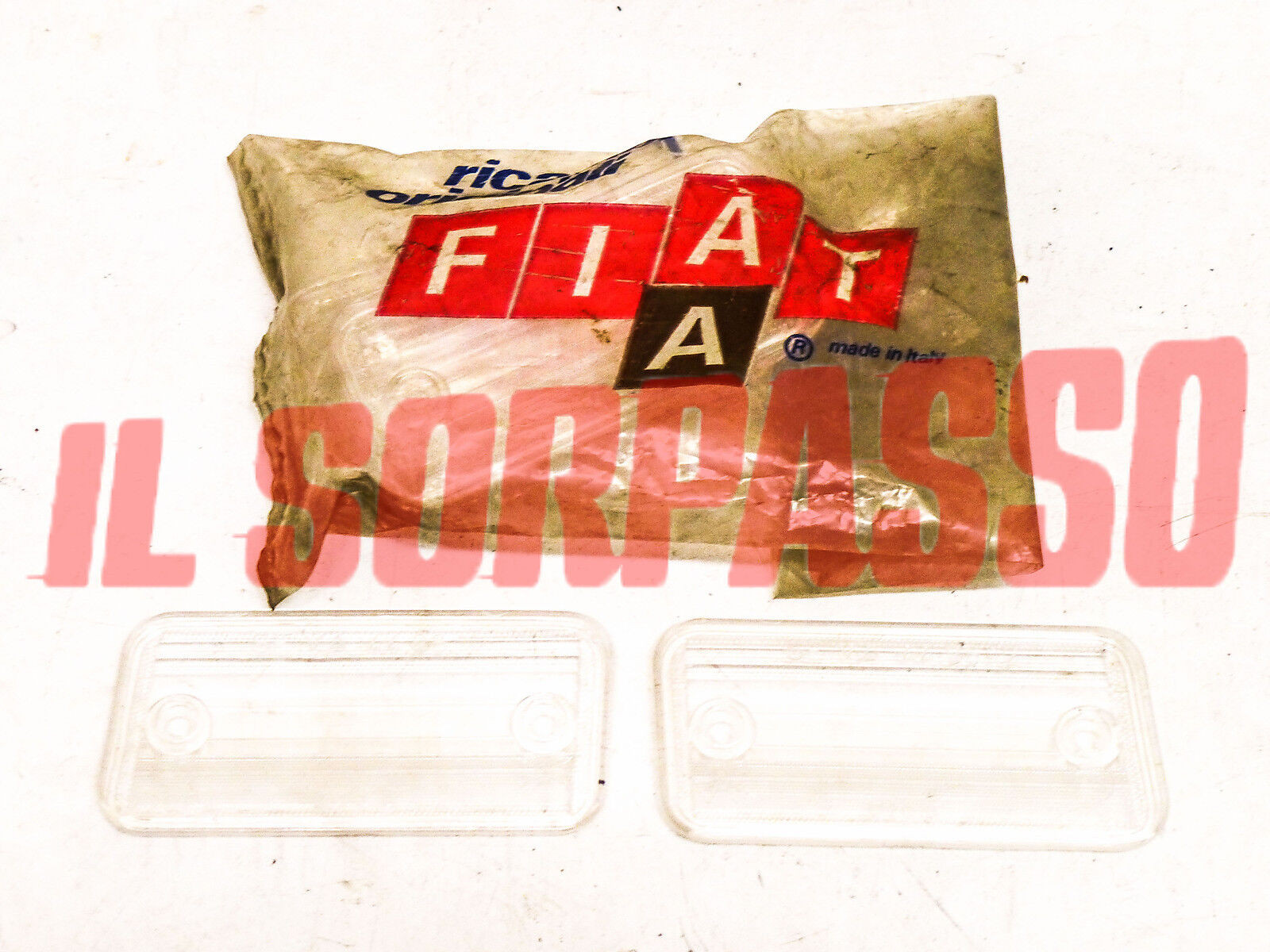 PLASTICHE VETRINI FANALINI LUCI TARGA FIAT 132 ORIGINALE