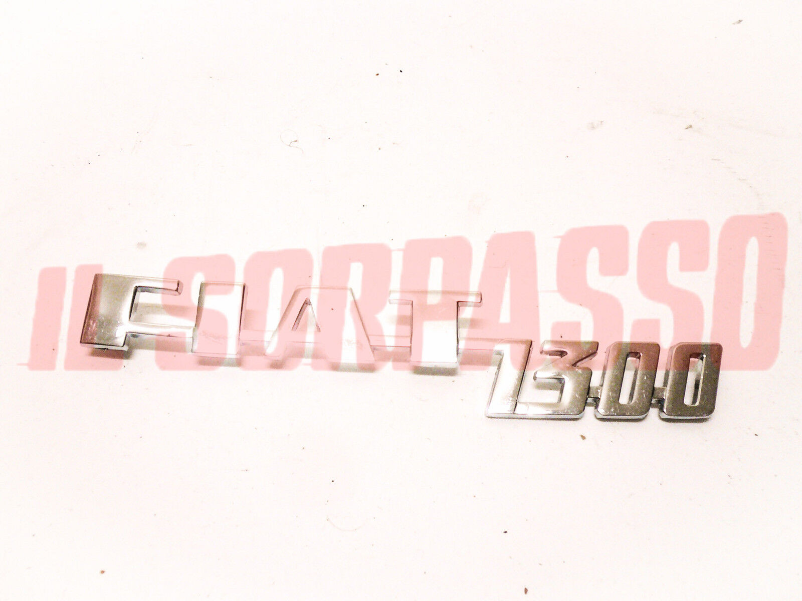 SCRITTA SIGLA COFANO POSTERIORE FIAT 1300 BERLINA CROMATA ORIGINALE