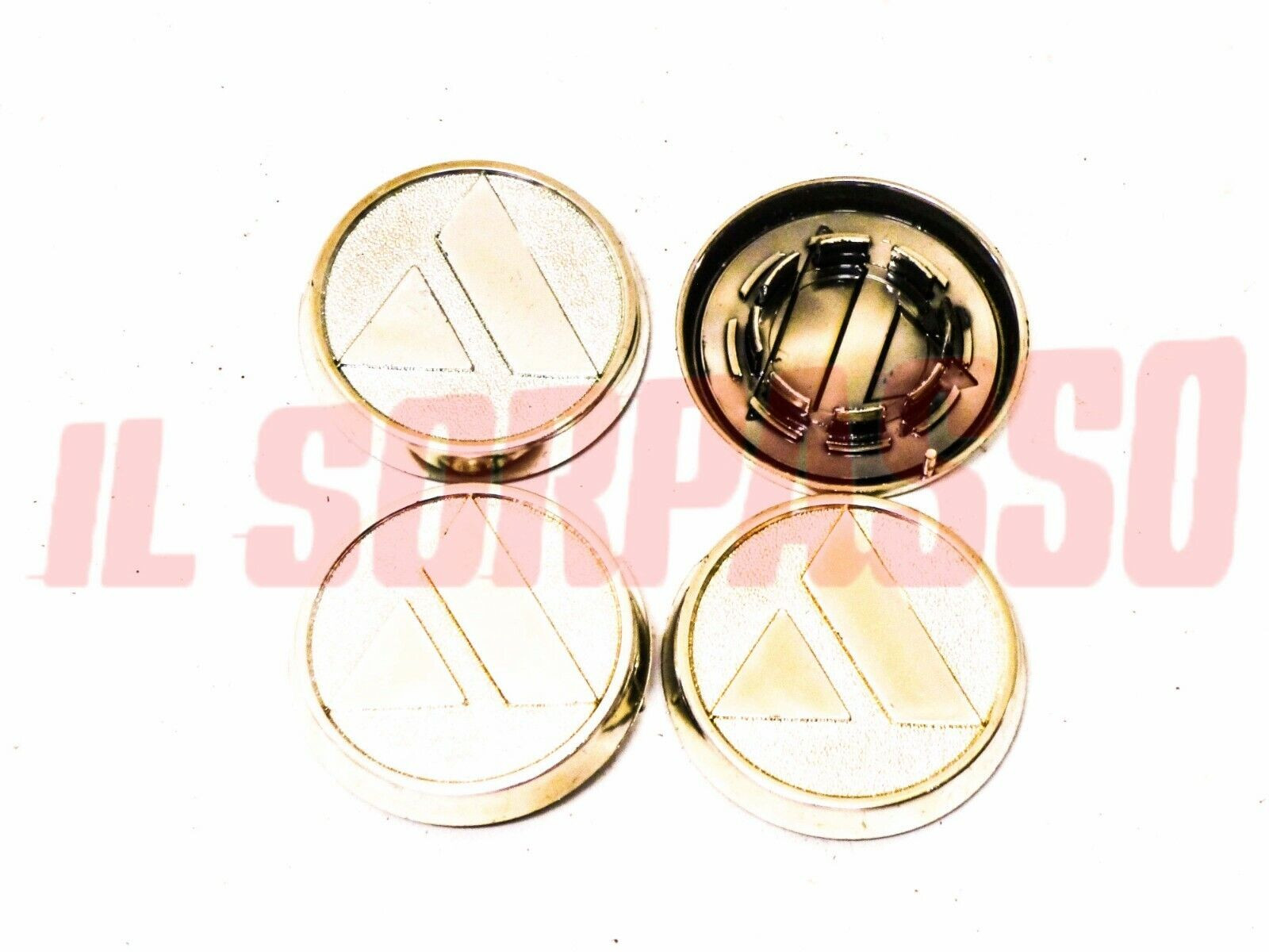 TAPPI COPRI MOZZO CERCHI RUOTA AUTOBIANCHI A112 + ABARTH ORIGINALI CROMATI