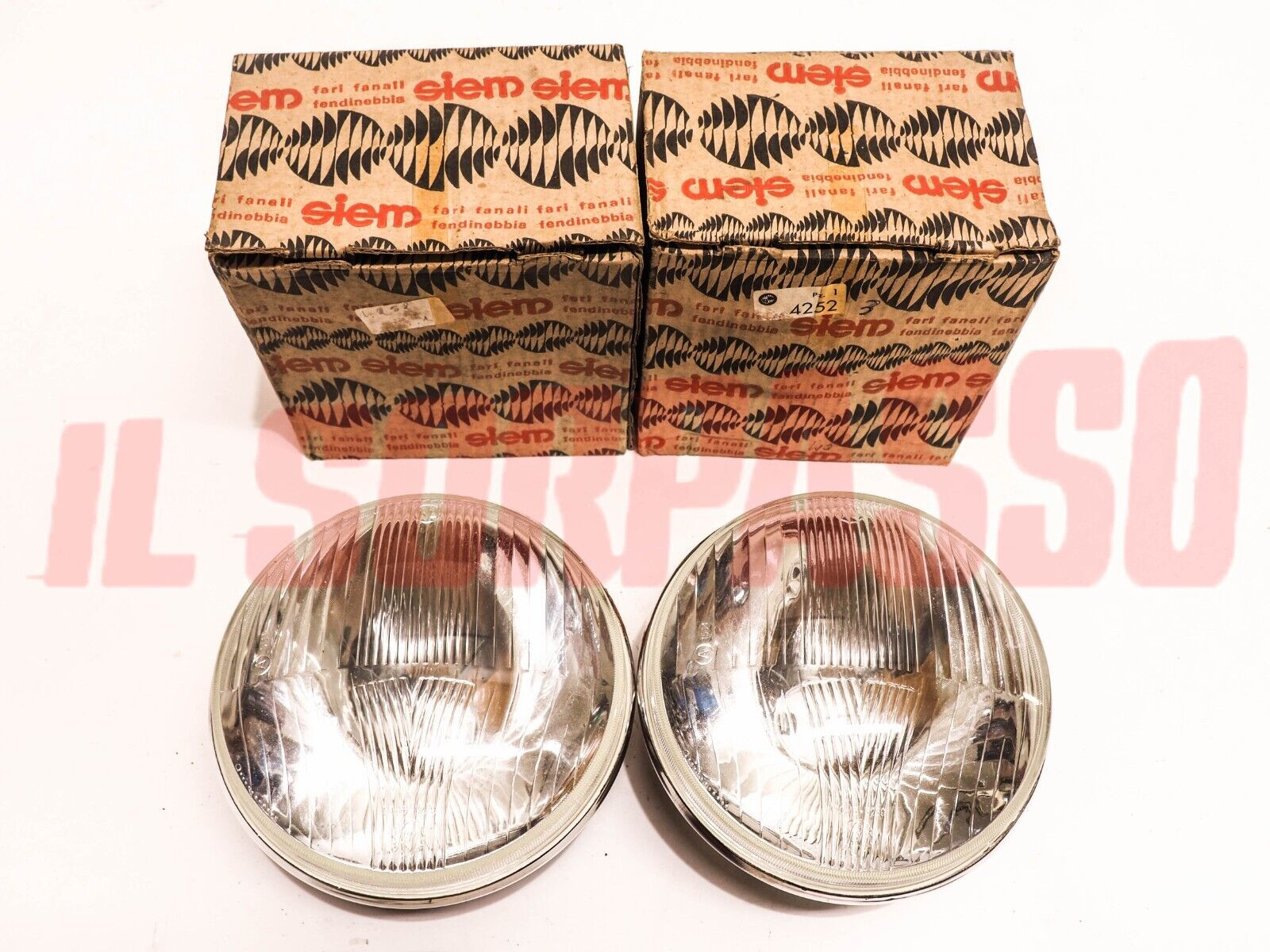 GRUPPI OTTICI FANALI FARI FIAT 1100 T 682 CAMION ORIGINALI SIEM 170 mm