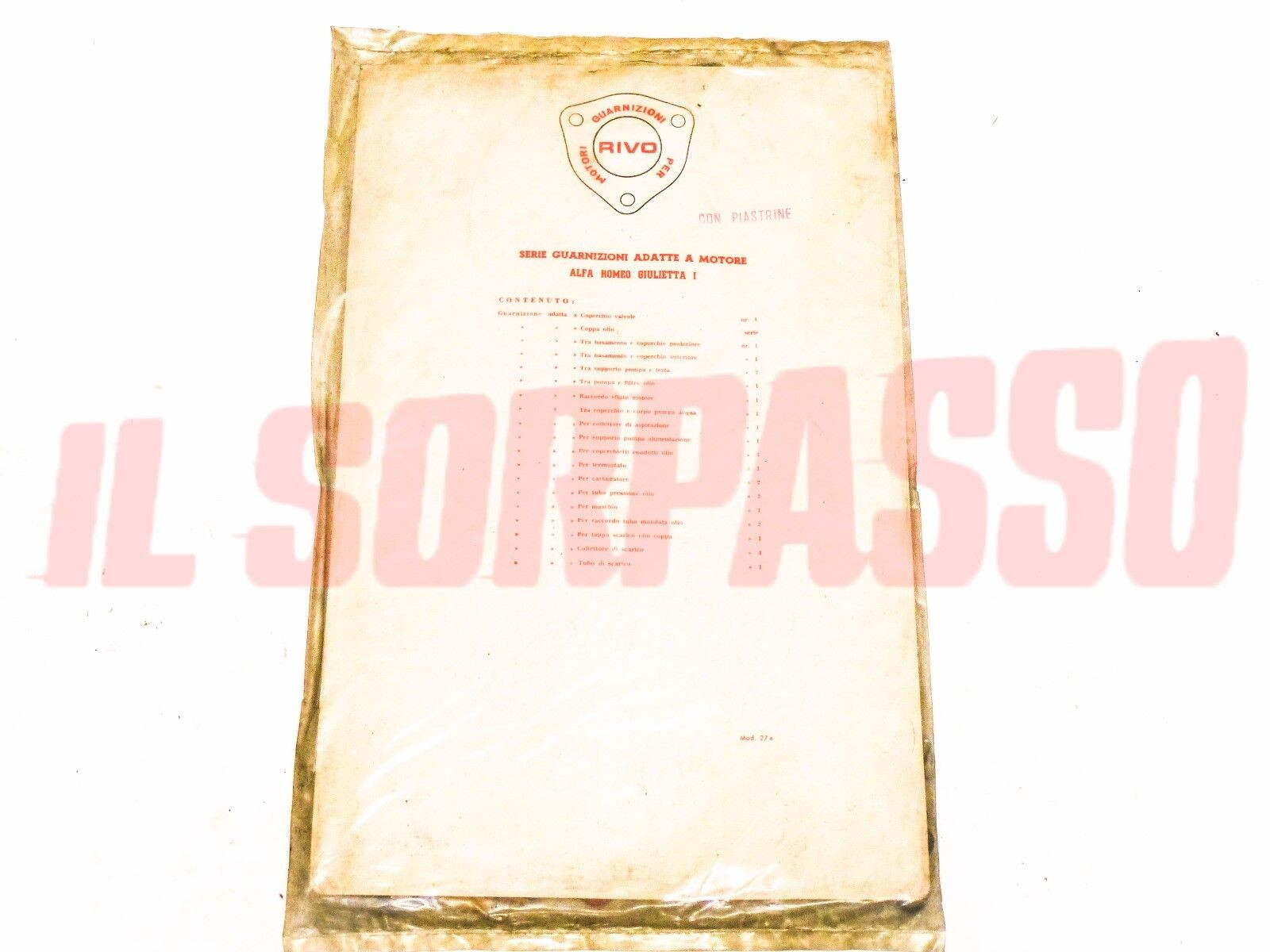 GUARNIZIONI SERIE KIT MOTORE + FERMI ALFA ROMEO GIULIETTA BERL. SPIDER SPRINT 1S