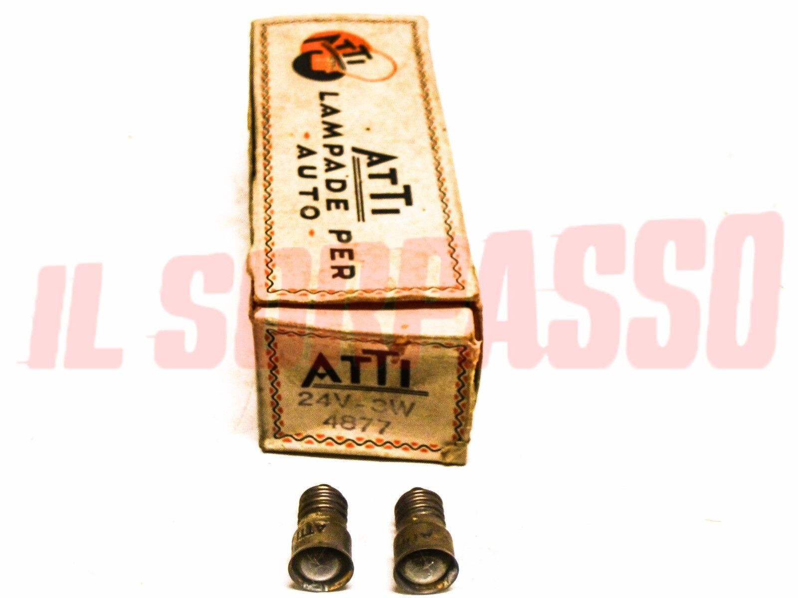 COPPIA LAMPADINE ORIGINALI ATTI AUTO CAMION TRATTORE 24 VOLT 3 WATT