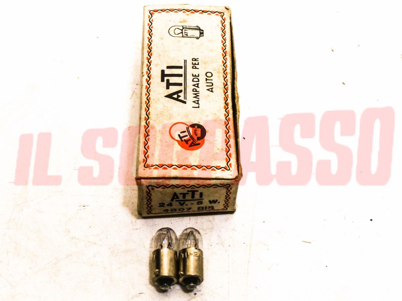 COPPIA LAMPADINE ORIGINALI ATTI AUTO CAMION TRATTORE 24 VOLT 5 WATT