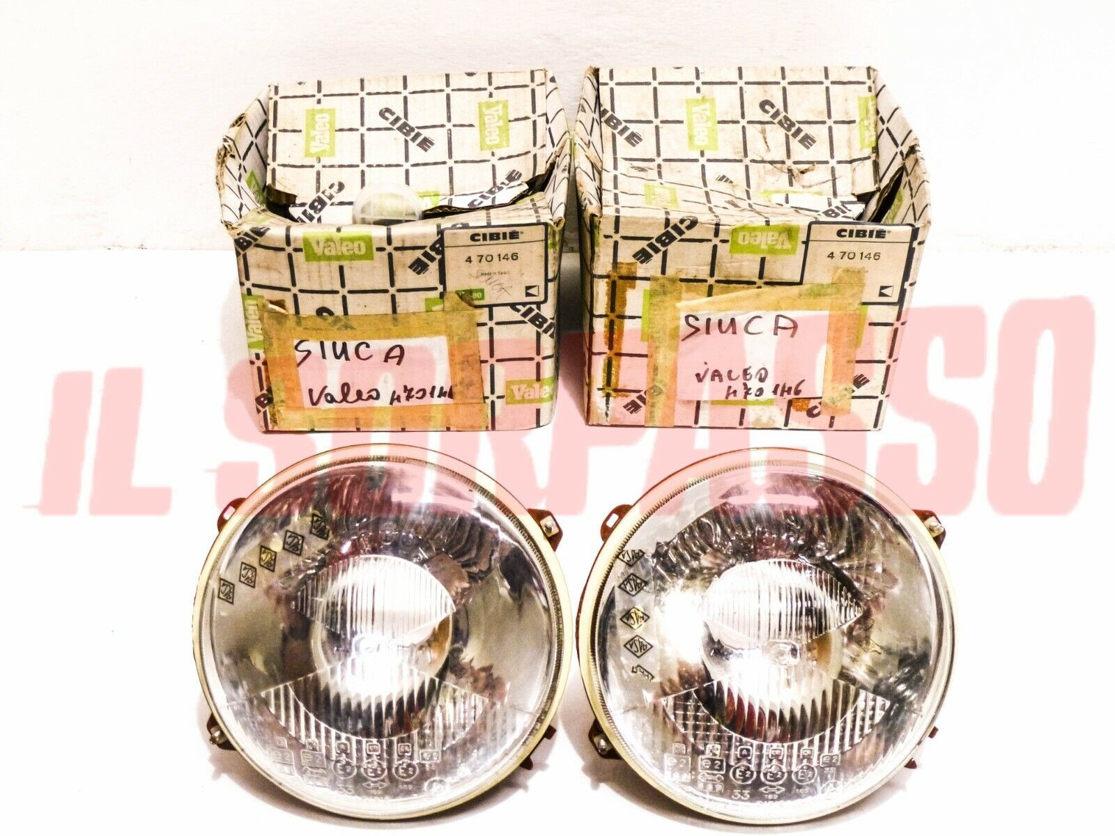 FANALI FARI GRUPPI OTTICI SIMCA 1000 ORIGINALI CIBIE' DIAMETRO 170 MM 