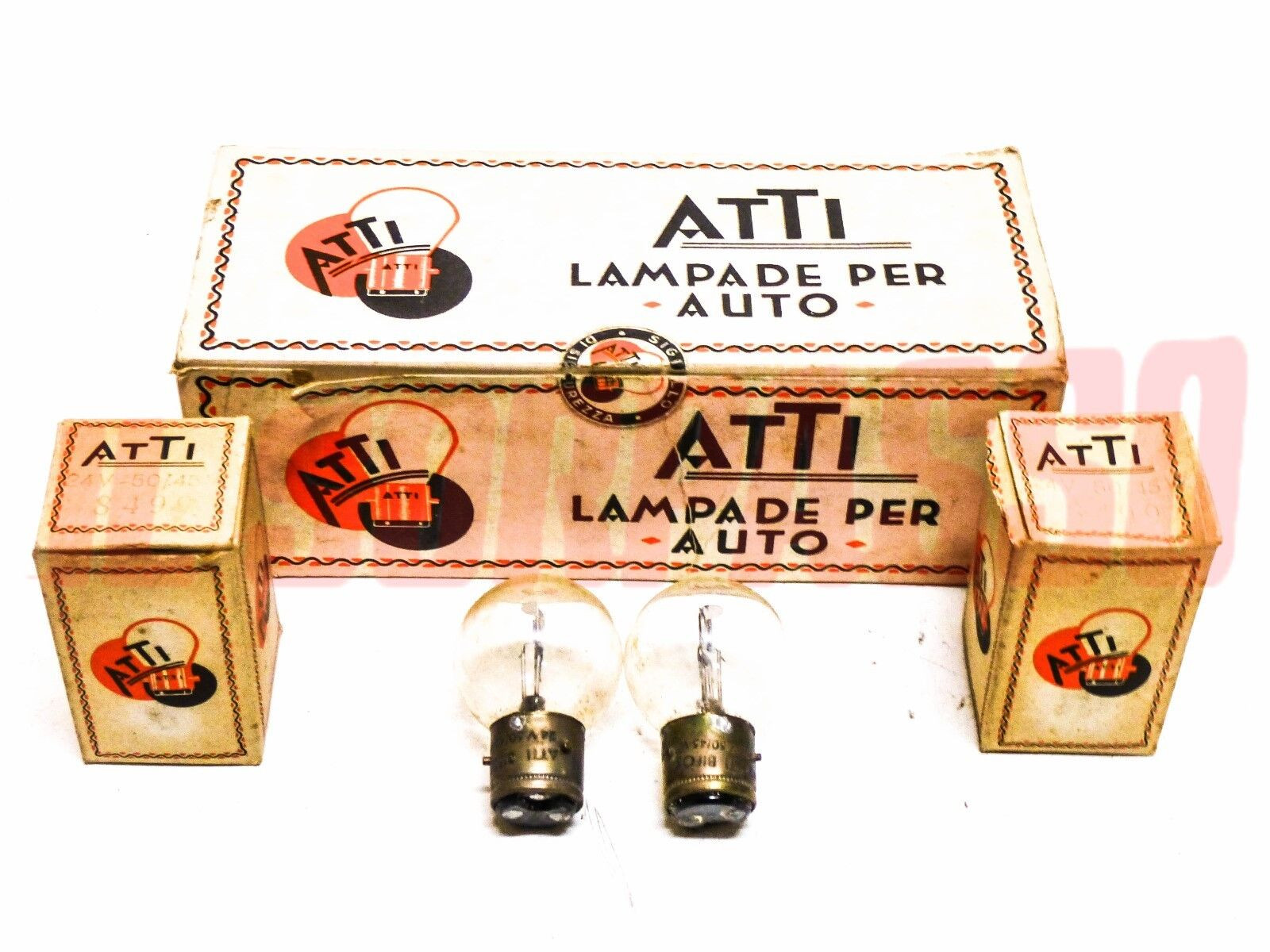 COPPIA LAMPADINE ORIGINALI ATTI AUTO CAMION TRATTORE 24 VOLT 50/45 WATT