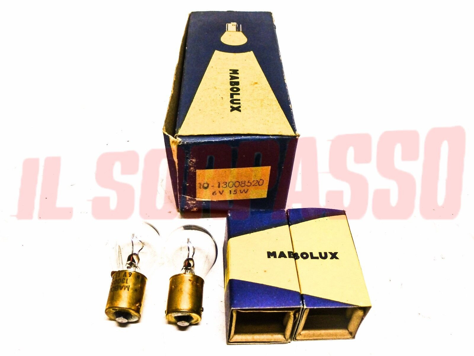COPPIA LAMPADINE ORIGINALI MABOLUX AUTO CAMION TRATTORE 6 VOLT 15 WATT
