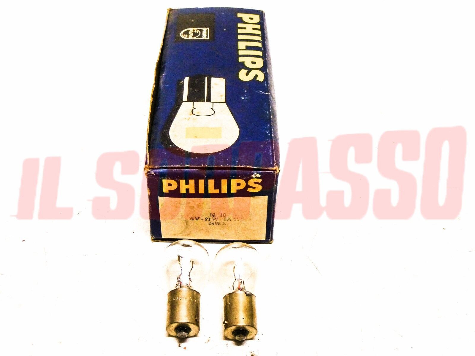 COPPIA LAMPADINE ORIGINALI PHILIPS AUTO CAMION TRATTORE 6 VOLT 21 WATT