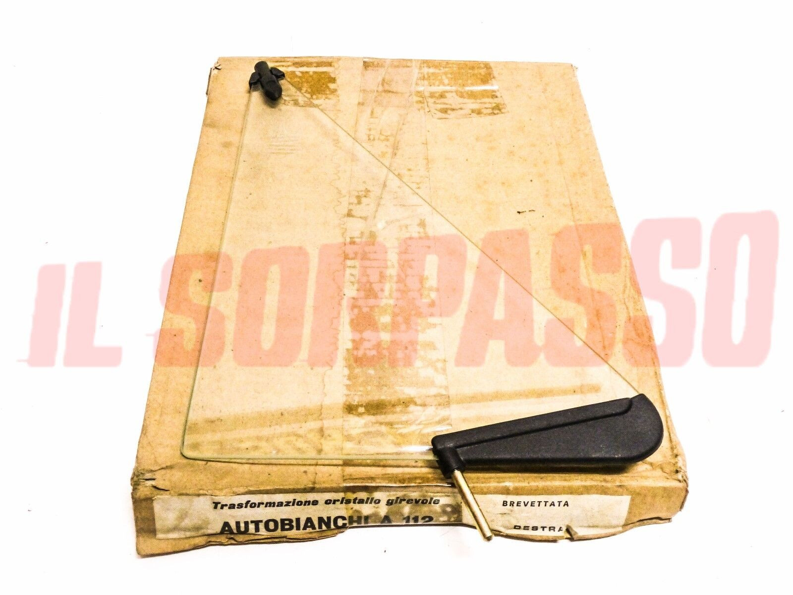 VETRO DEFLETTORE DESTRO PORTA AUTOBIANCHI A112 ABARTH ORIGINALE