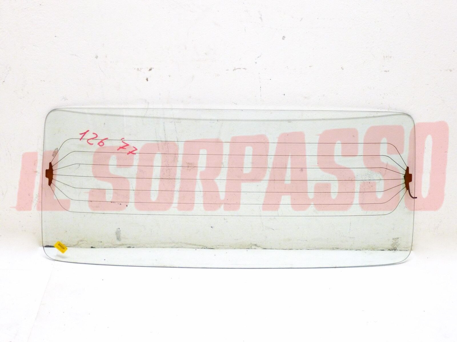 VETRO LUNOTTO TERMICO POSTERIORE VERDE CON SBRINATORE FIAT 126 PERSONAL ORIGINAL