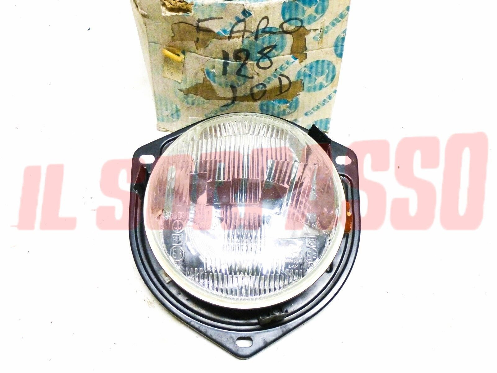 GRUPPO OTTICO FANALE FARO + SUPPORTO FIAT 128 RALLY CARELLO DOPPIA PARABOLA