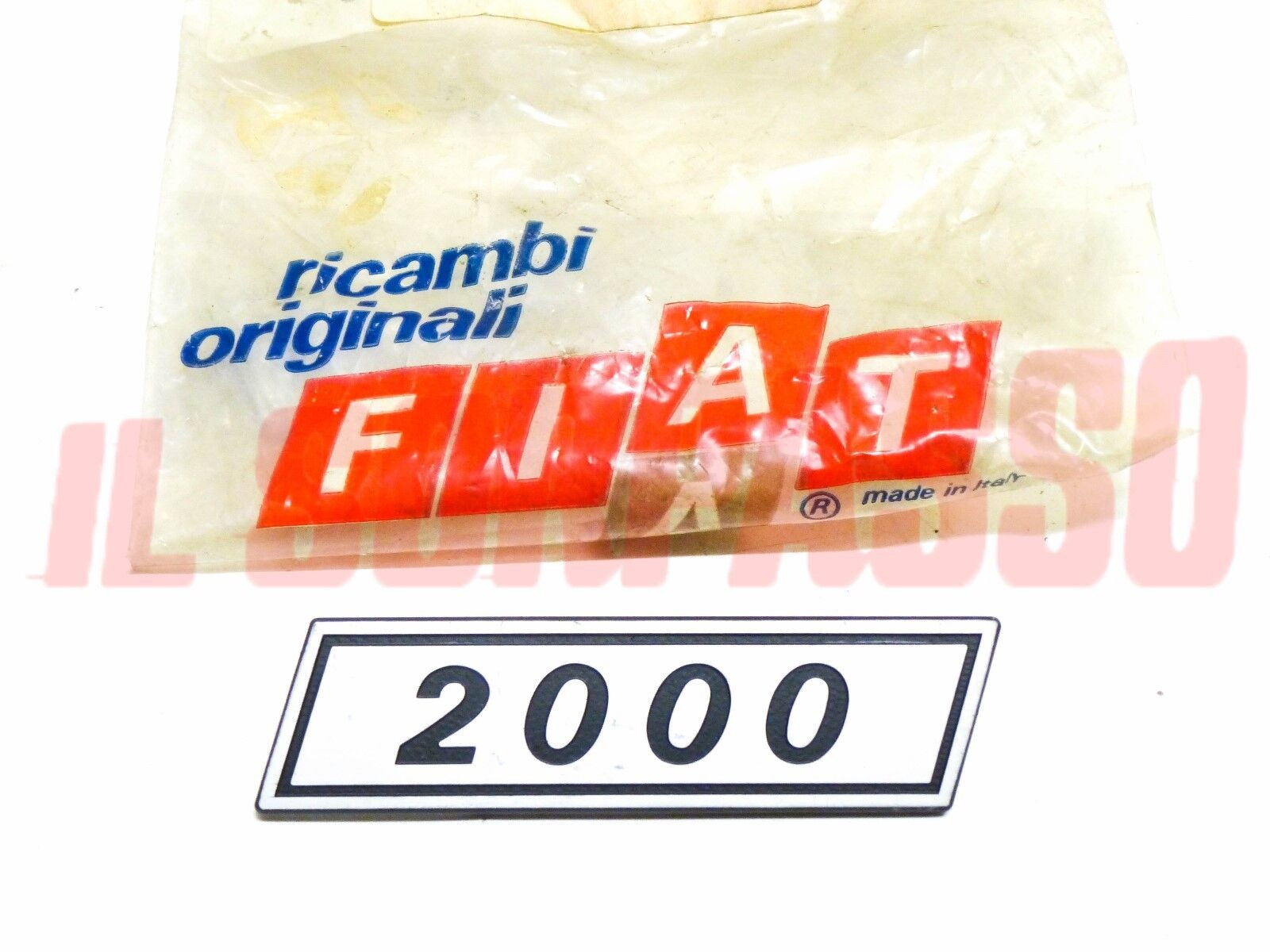 SCRITTA SIGLA COFANO POSTERIORE IN ALLUMINIO FIAT 132 2000 ORIGINALE 