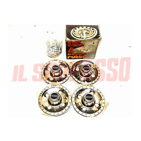 COPPE COPPETTE COPRIMOZZO BORCHIE RUOTA + BULLONI FIAT 127 ORIGINALI