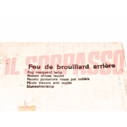 FANALINO RETRONEBBIA VETRO AUTOBIANCHI A112 FIAT 128 131 124 125 850 DUCELLIER