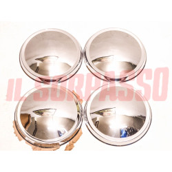 COPPE RUOTA BORCHIE AUTOBIANCHI BIANCHINA PANORAMICA CROMATE ORIGINALI A MOLLA