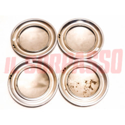 COPPE RUOTA BORCHIE AUTOBIANCHI BIANCHINA PANORAMICA CROMATE ORIGINALI A MOLLA