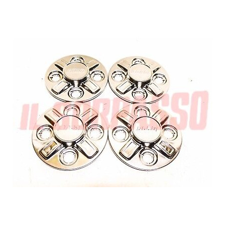 COPPETTE COPRI MOZZO COPPE RUOTA CERCHI FIAT 127 - 128 CROMATE ORIGINALI