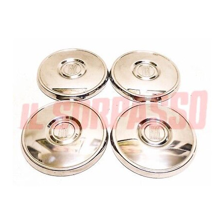 COPPE RUOTA BORCHIE CERCHI FIAT 127 - 128 BERLINA 1 SERIE ORIGINALI CROMATE