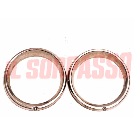 CERCHI CORNICI FARO DESTRO SINISTRO ACCIAIO INOX AUTOBIANCHI A112 ABARTH 1 SERIE