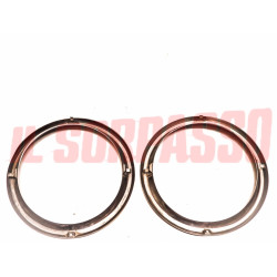 CERCHI CORNICI FARO DESTRO SINISTRO ACCIAIO INOX AUTOBIANCHI A112 ABARTH 1 SERIE