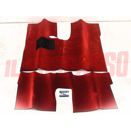 SOPRA TAPPETI GOMMA ROSSI E NERI LANCIA FULVIA COUPE HF ZAGATO MOQUETTE ORIGINAL