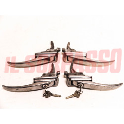 KIT MANIGLIE PORTE ANTERIORI + POSTERIORI FIAT 1100 103 TV 1 SERIE IN ALLUMINIO