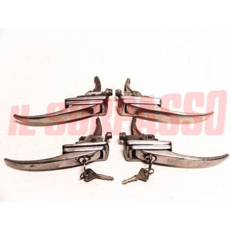 KIT MANIGLIE PORTE ANTERIORI + POSTERIORI FIAT 1100 103 TV 1 SERIE IN ALLUMINIO