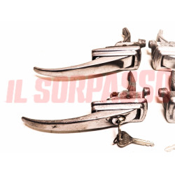 KIT MANIGLIE PORTE ANTERIORI + POSTERIORI FIAT 1100 103 TV 1 SERIE IN ALLUMINIO
