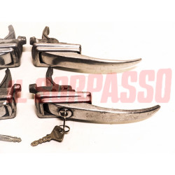 KIT MANIGLIE PORTE ANTERIORI + POSTERIORI FIAT 1100 103 TV 1 SERIE IN ALLUMINIO