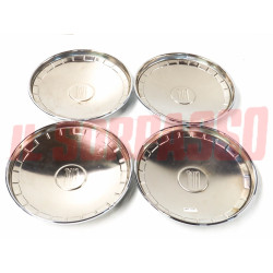 COPPE RUOTA BORCHIE CERCHI FIAT 1100 R 124 BERLINA 1 SERIE ORIGINALI CROMATE