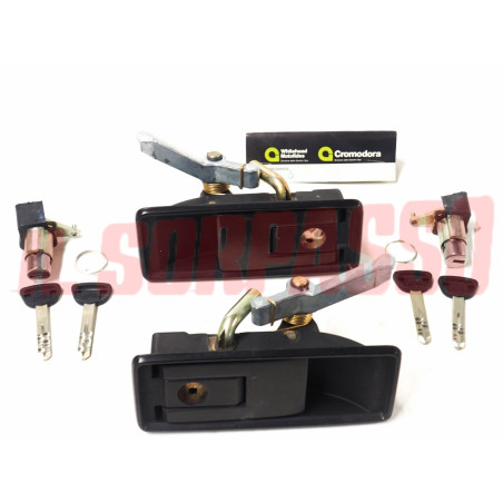 MANIGLIE PORTA + BLOCCHETTI DESTRA + SINISTRA LANCIA BETA COUPE HPE SPIDER NERE